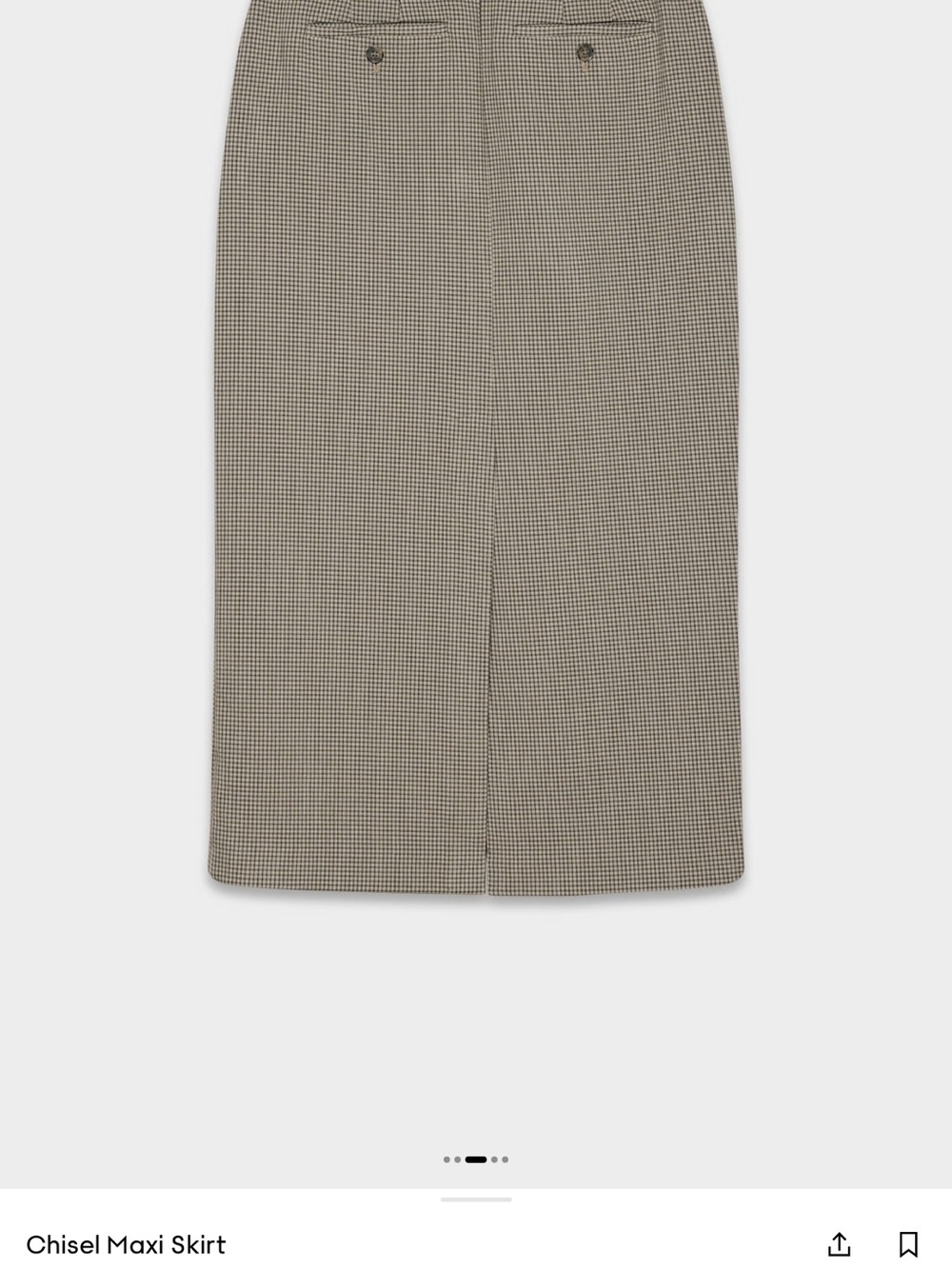 NWT Aritzia Chisel Maxi Skirt by Babaton, Grey Check, Maxi Pencil Skirt, Size 6 - Picture 13 of 16
